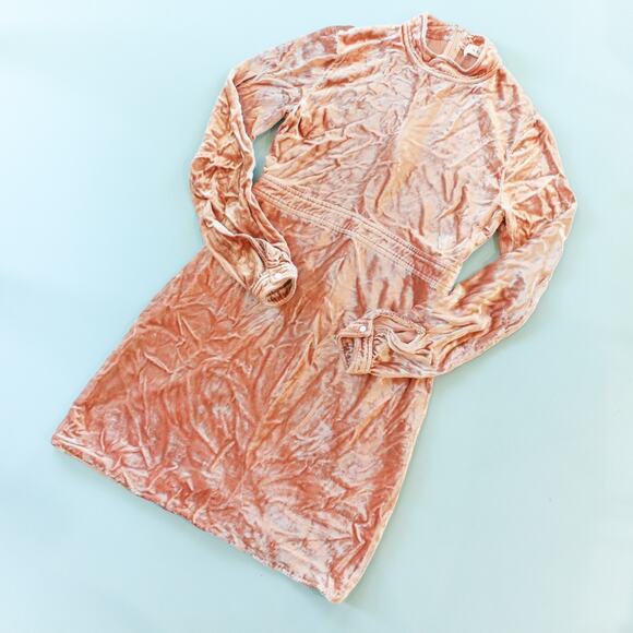 ALC Velvet Orange Retro Indie Moody Long Sleeve Sheath Dress Size 2 Gemma - Picture 2 of 10